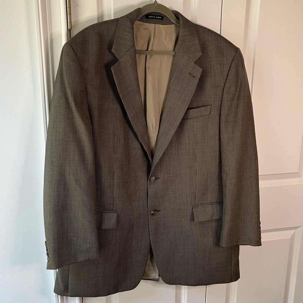 Ralph Lauren Wool Men's Blazer Sport Coat Casual Jacket Size 45L‎ 2 Button Brown